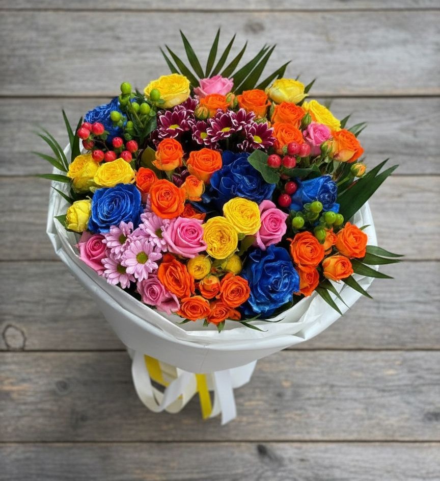 Букет цветов из: Розы и Хризантемы в Большая Глушица