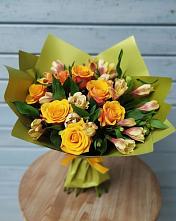 Букет цветов из:  Альстромерии и Розы в Большая Глушица