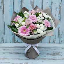 Букет цветов из:  Герберы, Альстромерии и Хризантемы #REPLACE_PRED# Большая Глушица