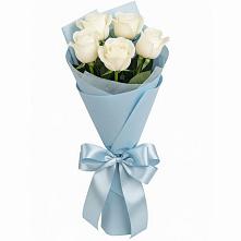 Букет 5 Белых роз Проуд в Большая Глушица
