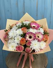 Букет цветов из:  Розы, Герберы и Хризантемы #REPLACE_PRED# Большая Глушица