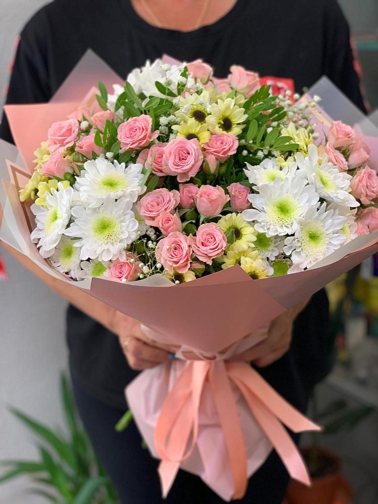 Букет цветов из: Розы и Хризантемы в Большая Глушица