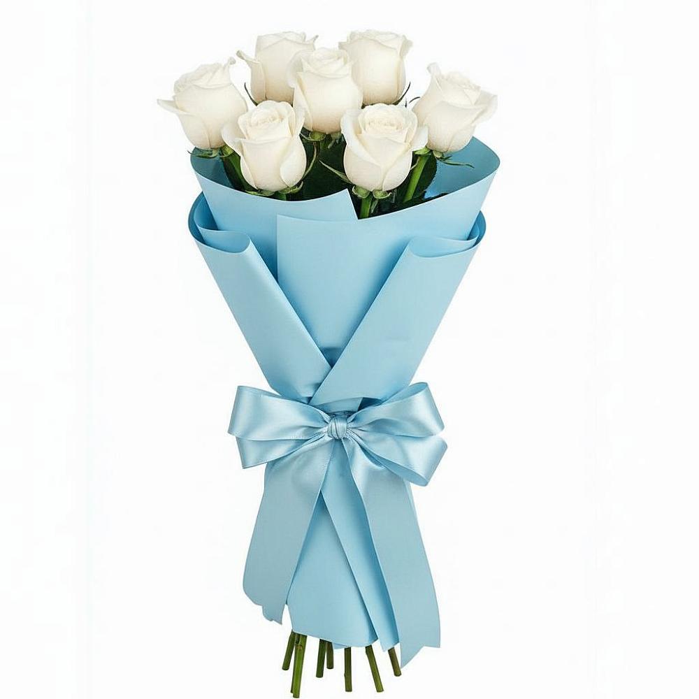 Букет 7 белых роз Проуд в Большая Глушица