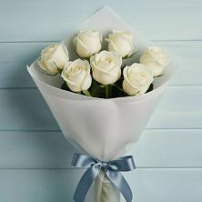 Букет 7 Белых роз Эдлесс Лав в Большая Глушица