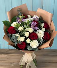 Букет цветов из:  Розы и Альстромерии в Большая Глушица