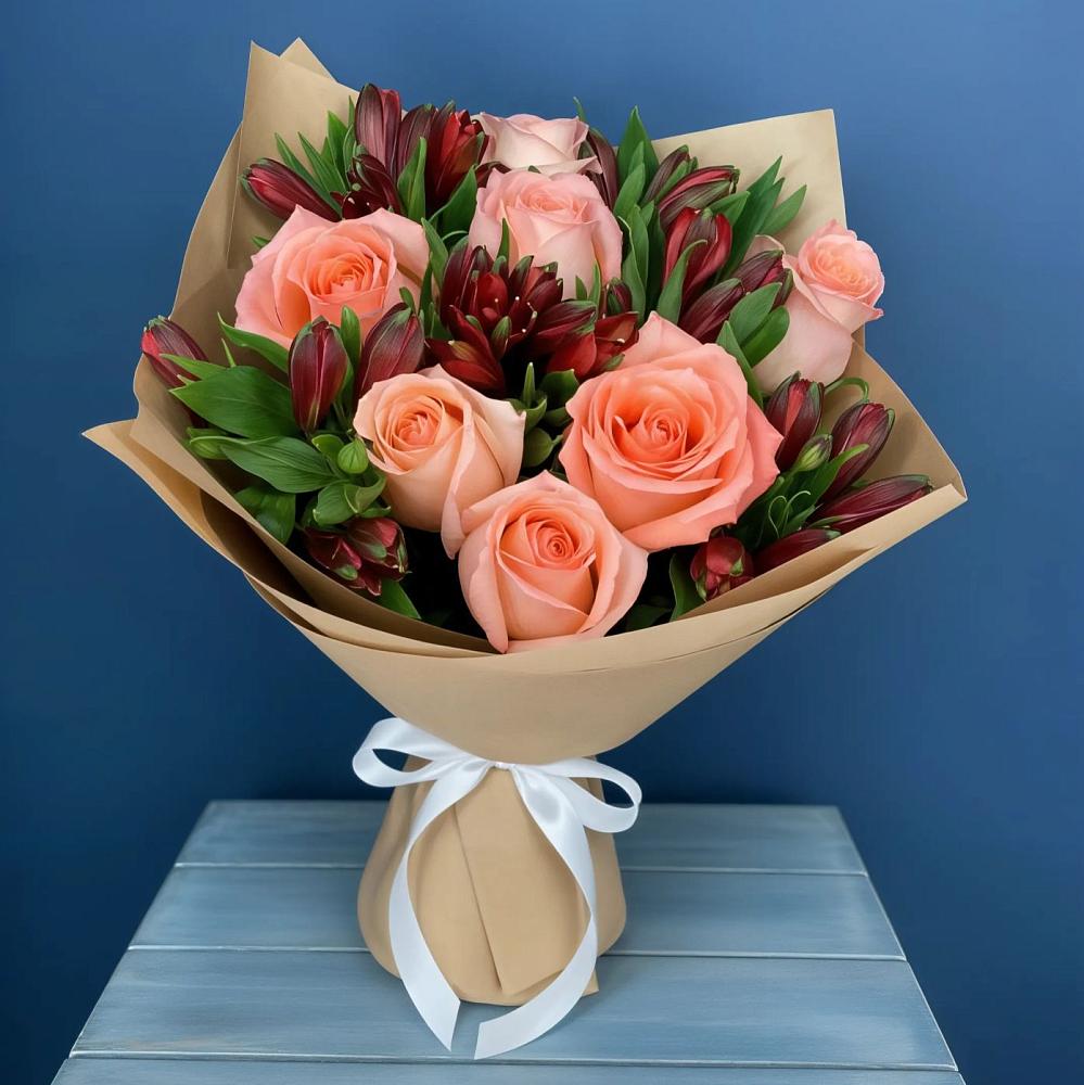 Букет цветов из: Розы и Альстромерии в Большая Глушица