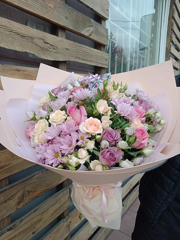 Букет цветов из: Розы и Хризантемы в Большая Глушица