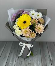 Букет цветов из:  Розы, Герберы и Хризантемы в Большая Глушица