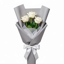 Букет 3 белые розы в Большая Глушица