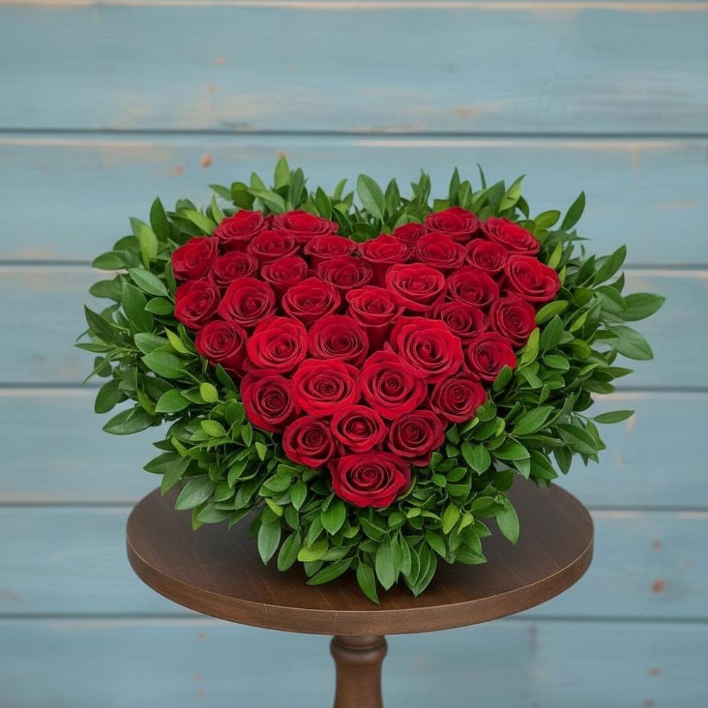 Цветочная композиция из Розы в виде сердца в Большая Глушица