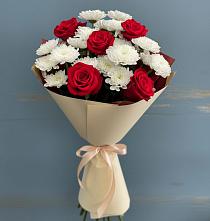 Букет цветов из:  Розы и Хризантемы #REPLACE_PRED# Большая Глушица