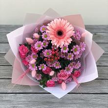 Букет цветов из:  Розы, Герберы и Хризантемы #REPLACE_PRED# Большая Глушица