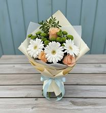Букет цветов из:  Герберы, Розы и Хризантемы #REPLACE_PRED# Большая Глушица