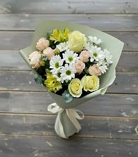 Букет цветов из:  Альстромерии, Розы и Хризантемы в Большая Глушица