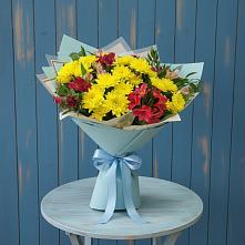Букет цветов из:  Альстромерии и Хризантемы в Большая Глушица