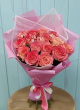 Букет 15 Розовых роз Равель в Большая Глушица
