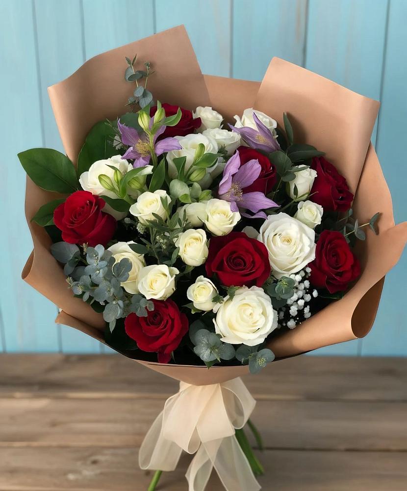 Букет цветов из: Розы и Альстромерии в Большая Глушица