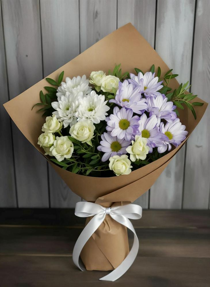 Букет цветов из: Хризантемы и Розы в Большая Глушица