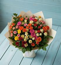 Букет Микс из разноцветных кустовых роз #REPLACE_PRED# Большая Глушица