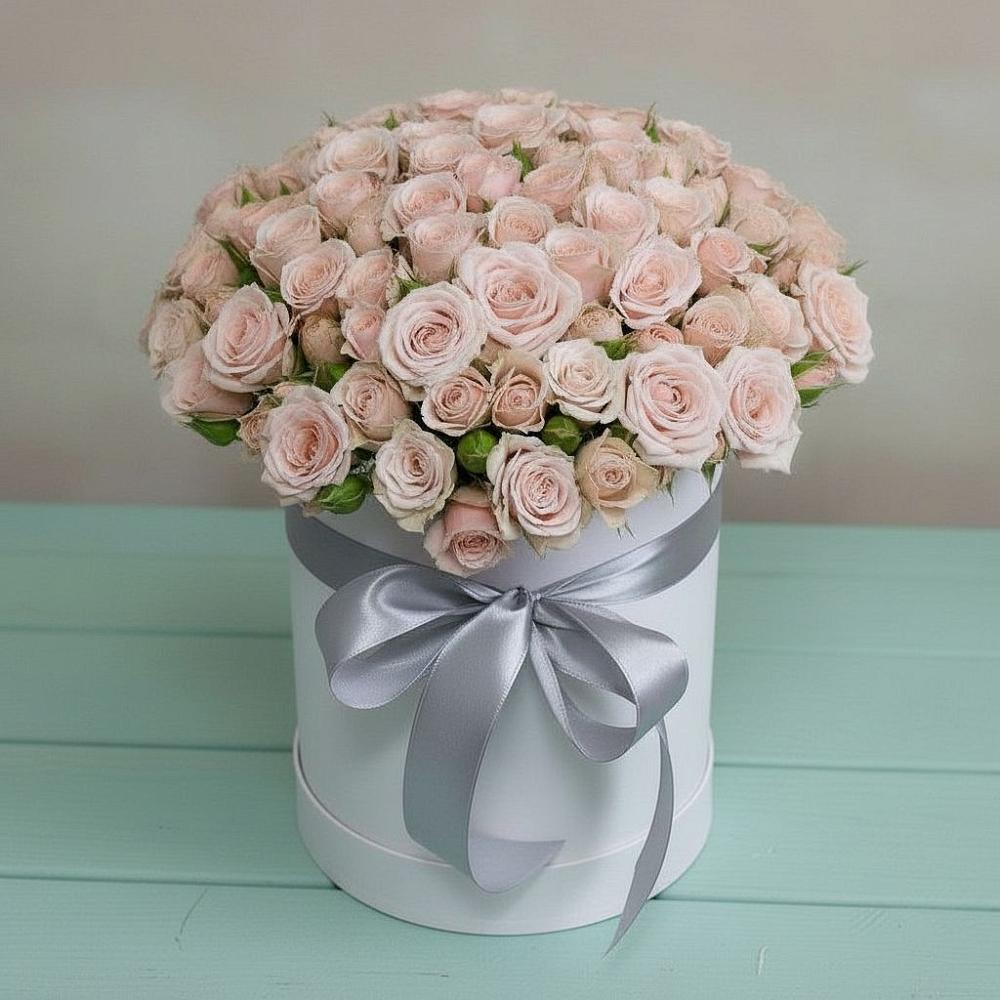 Цветочная композиция из Розы в шляпной коробке в Большая Глушица